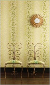 I love how the fabrics and wallpaper are coordinating!