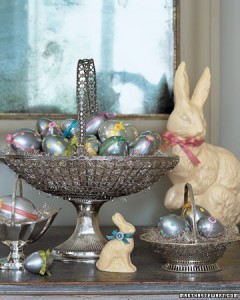 Easter decor and silver accents - perfect!