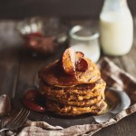 Whole Grain Pumpkin Pancakes with Apple Maple Compote