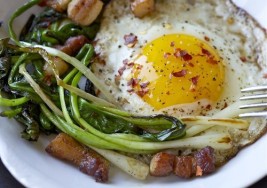 Easter Brunch: Fried Eggs & Ramps with Candied Bacon Recipes