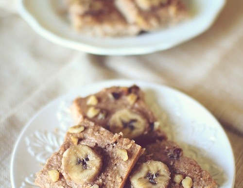 Homemade Vegan Banana Bread Protein Bars Recipe