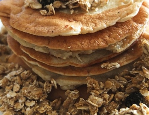 Sunday Homemade Granola Pancakes Recipe