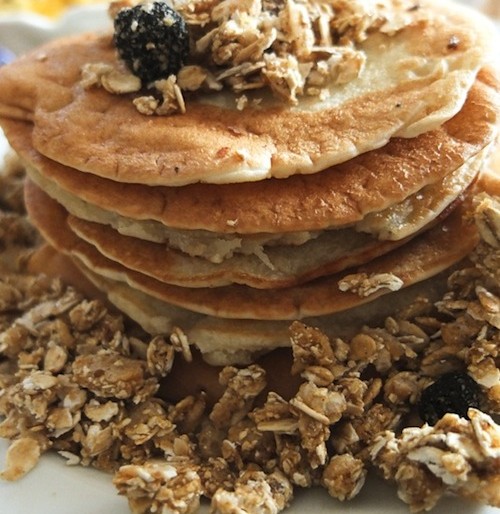 Sunday Homemade Granola Pancakes Recipe