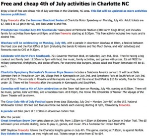 4th july Charlotte NCarolina