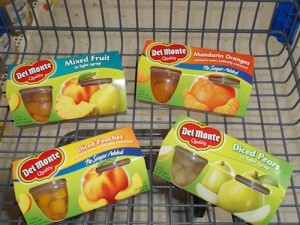 del monte fruits cart closeup