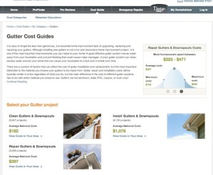HomeAdvisor Cost Guide gutters