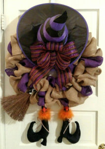 burlap wreath halloween witch