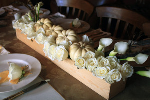 Mini white pumpkin centerpiece