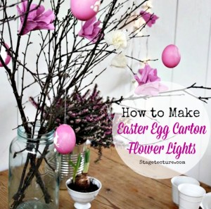 Easter decoration egg carton flower lights