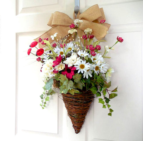 flower baskets wreath