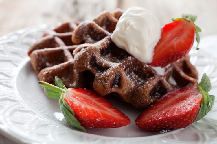 Mother’s Day Recipe: Chocolate Waffles With Strawberries