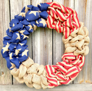 patriotic wreath burlap
