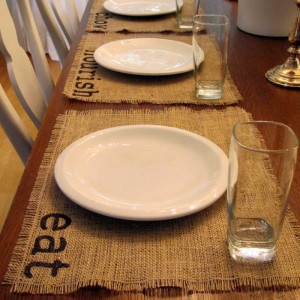 burlap placemats