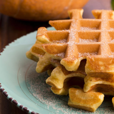 Thanksgiving Breakfast: Pumpkin Waffles and Maple Cream