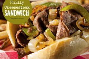Super bowl appetizer Philly Cheesesteak Sandwich