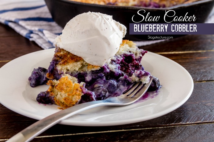 slow cooker blueberry cobbler
