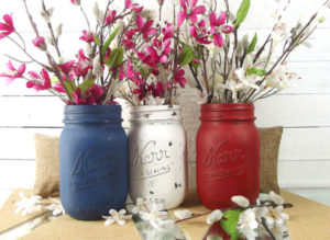 4th of july mason jars