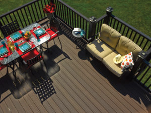 Deceuninck Clubhouse Ironwood Decking Black Elite Railing