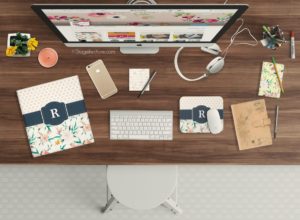 Burlap and Succulents Bold Office Supplies Desktop