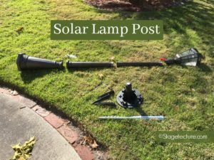 solar lamp post unassembled